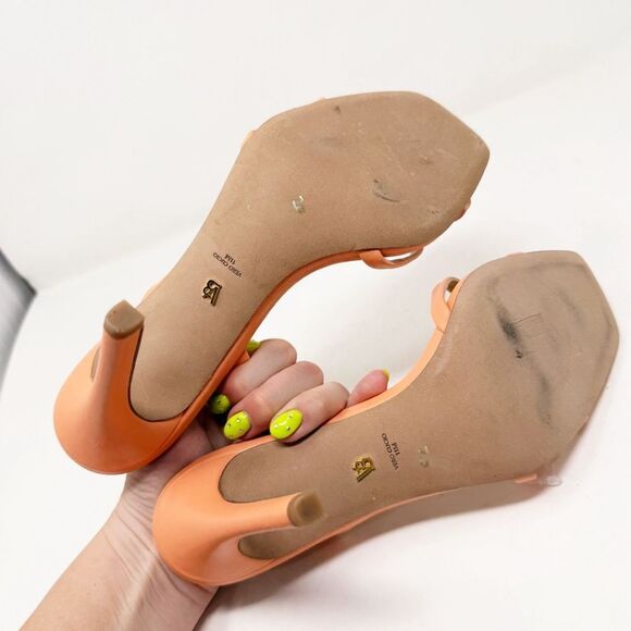 Veronica Beard Analita Orange Heel Sling Back Sandals Size 11 - Picture 6 of 7